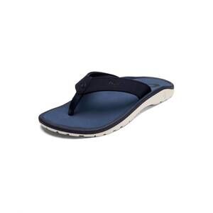 NEW OLUKAI men's ohana flip flop in white sand/deepest depths